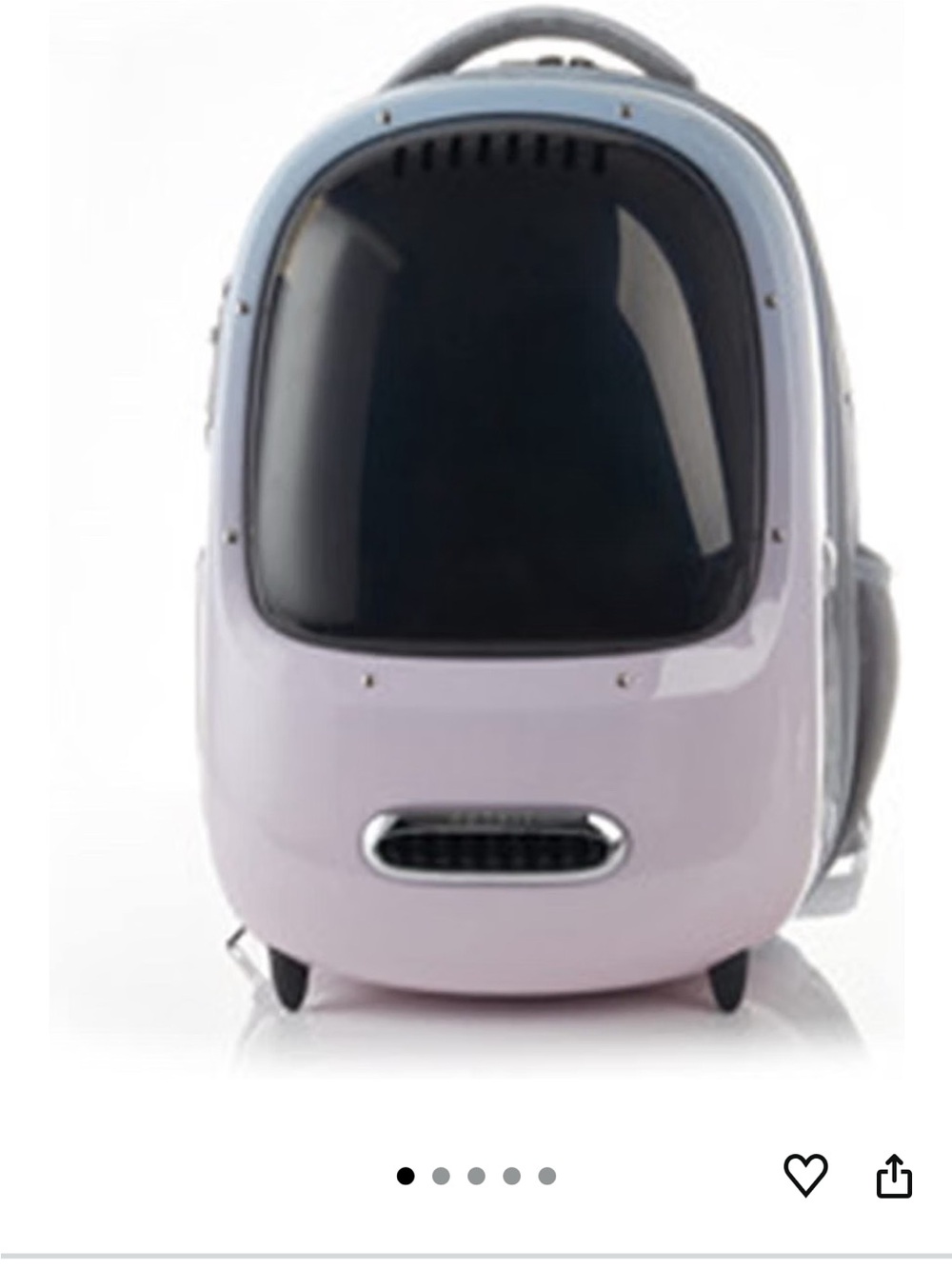 Pet Travel Carrier Backpack - Light Lavender Bubble Window